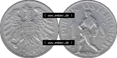 Österreich 1 / Ein Schilling 1946-1957, 1 Schilling 1947 (Stück 2) Sammlung