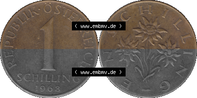 Österreich 1 / Ein Schilling 1959-2001, 1 Schilling 1968 (Stück 1) Sammlung