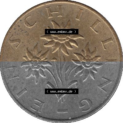 Österreich 1 / Ein Schilling 1959-2001, 1 Schilling 1974 (Stück 1), Ein Shilling Edelweiß Sammlung