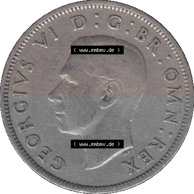 Alte Münze Großbritannien, Bild in Farbe bzw. Color PNG-Grafik, Umlaufmünze aus dem Zeitraum 1949-1951, 2 Schilling-Florin,... Sammlung