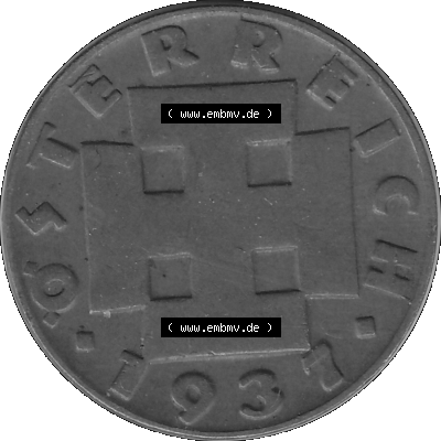 2 / Zwei Groschen Österreich in s/w Schwarzweiß bzw. Graustufen Farbgebung von Scanner transparenten PNG 1925-1938, 2 Zwei Groschen,... Sammlung