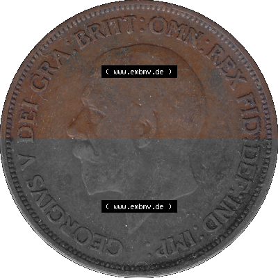 Großbritannien Umlaufmünze One Penny, 1 Pence 1928-1936, 1 One Penny, 1936 (Stück 2) , George V. BM GEORGIVS V DEI GRABRITTOMNREX... Sammlung