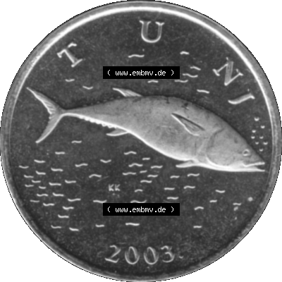 Kroatien Umlaufmünze 1993-2021, 2 Kune 2003 (Stück 1) Graustufen Graustufen Sammlung