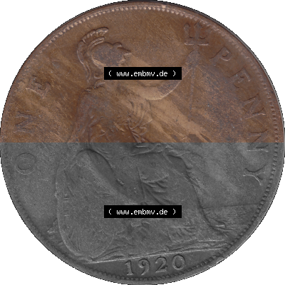 Großbritannien Umlaufmünze One Penny, 1 Pence 1911-1926, 1 One Penny, 1920 (Stück 1), George V, B.M. GEORGIVS V DEI GRABRITTOMNREX... Sammlung