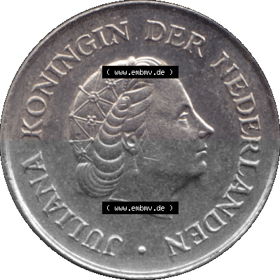 Alte Münze Niederlande in Farbe 1950-1980, 25 Cent Königin Juliana 1972, Fünfundzwanzig Cent Sammlung