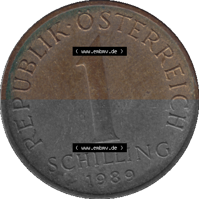 Österreich 1 / Ein Schilling 1959-2001, 1 Schilling 1989 (Stück 1) Sammlung