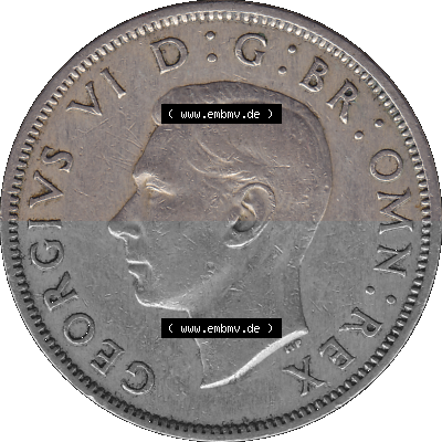 Alte Münze Großbritannien, Bild in Farbe bzw. Color PNG-Grafik, Umlaufmünze aus dem Zeitraum 1947-1948, 2 Schilling-Florin,... Sammlung