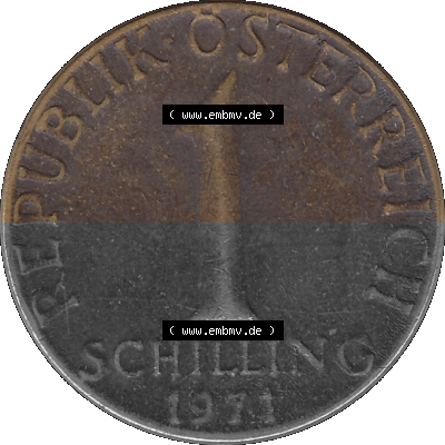 Österreich 1 / Ein Schilling 1959-2001, 1 Schilling 1971 (Stück 1), Ein Shilling Edelweiß Sammlung