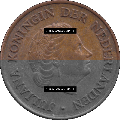 Alte Münze Niederlande in Farbe 1950-1980, 5 Cent Königin Juliana 1974, Nederland Sammlung