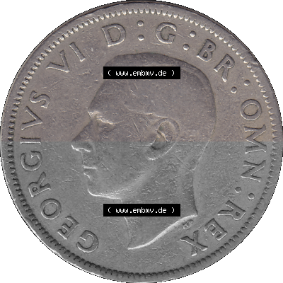 Alte Münze Großbritannien, Bild in Farbe bzw. Color PNG-Grafik, Umlaufmünze aus dem Zeitraum 1947-1948, 2 Schilling-Florin,... Sammlung