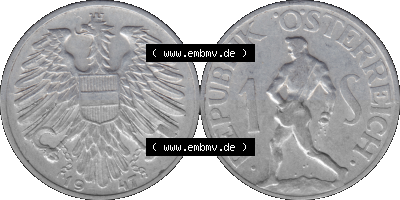 Österreich 1 / Ein Schilling 1946-1957, 1 Schilling 1947 (Stück 1) Sammlung