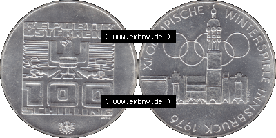 100 / Einhundert Schilling Österreich auf original farbigen transparenten PNG-Bild 1976-1976, 100 Hundert Schilling, Altes Rathaus... Sammlung
