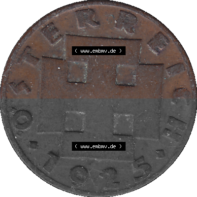 2 / Zwei Groschen Österreich in original Farbgebung von Scanner transparenten PNG 1925-1938, 2 Zwei Groschen, Krückenkreuz 1925... Sammlung