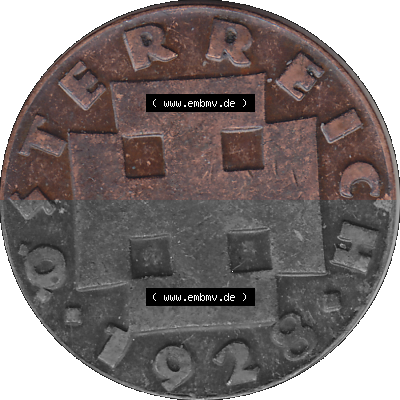 2 / Zwei Groschen Österreich in original Farbgebung von Scanner transparenten PNG 1925-1938, 2 Zwei Groschen, Krückenkreuz 1928... Sammlung