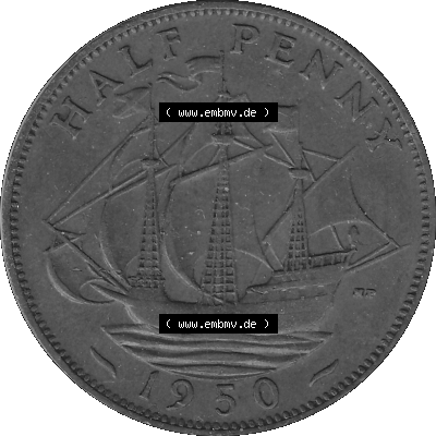 Großbritannien Umlaufmünze Half Penny 1949-1952, Half Penny 1950 (Stück 1), George VI. GEORGIVS VI D-G-BR-OMN-REX FIDEI DEF.HP... Sammlung