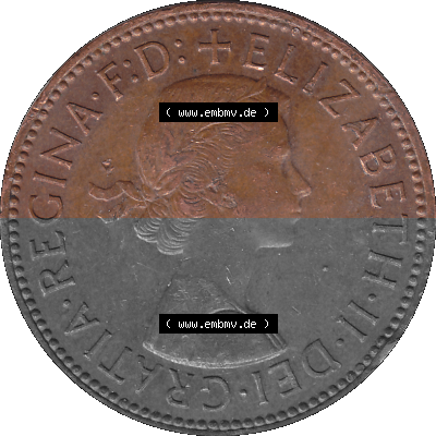 Großbritannien Umlaufmünze Half Penny, 1/2 Pence 1954-1970, Half Penny, Halber Pence 1964 (Stück 1), Elisabeth II. - Schriftzug... Sammlung
