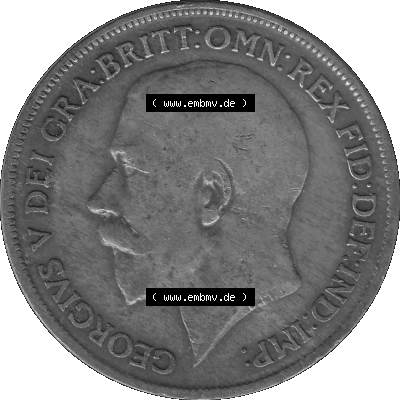 Großbritannien Umlaufmünze One Penny, 1 Pence 1911-1926, 1 One Penny, 1921 (Stück 1), George V, B.M. GEORGIVS V DEI GRABRITTOMNREX... Sammlung