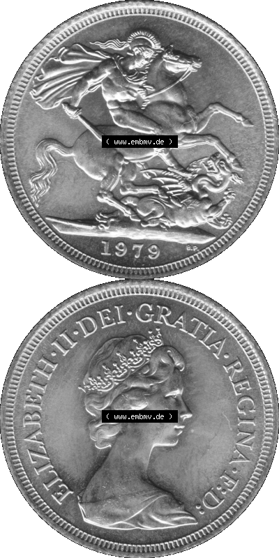 Alte Goldmünze Großbritannien Bilder in s/w bzw. Graustufen 1974-1984, 1 Sovereign 1979 (Stück 1) Graustufen Sammlung