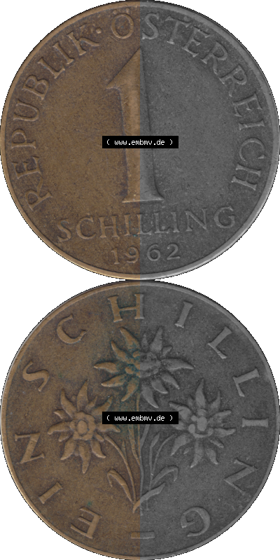 Österreich 1 / Ein Schilling 1959-2001, 1 Schilling 1962 (Stück 1) Sammlung