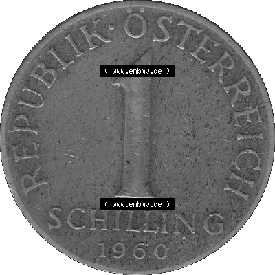Österreich 1 / Ein Schilling in Graustufen 1959-2001, 1 Schilling 1960 (Stück 1), Ein Shilling Edelweiß Graustufen Sammlung