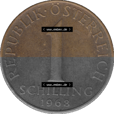 Österreich 1 / Ein Schilling 1959-2001, 1 Schilling 1968 (Stück 1) Sammlung