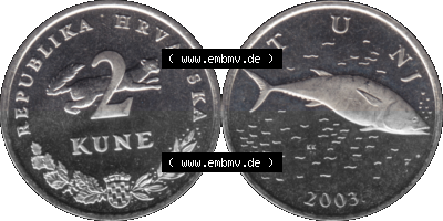 Kroatien Umlaufmünze 1993-2021, 2 Kune 2003 (Stück 1) Sammlung