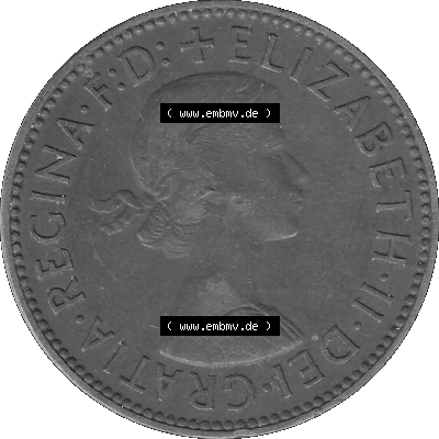 Großbritannien Umlaufmünze Half Penny, 1/2 Pence 1954-1970, Half Penny, Halber Pence 1958 (Stück 1), Elisabeth II. - Schriftzug... Sammlung