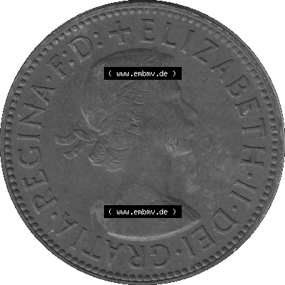Großbritannien Umlaufmünze Half Penny, 1/2 Pence 1954-1970, Half Penny, Halber Pence 1955 (Stück 1), Elisabeth II. - Schriftzug... Sammlung