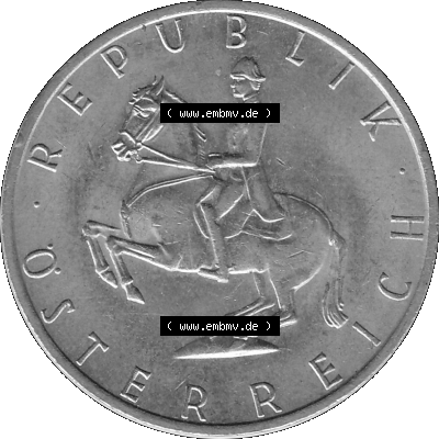 5 / Fünf Schilling Österreich in s/w Schwarzweiß bzw. Graustufen Farbgebung von Scanner transparenten PNG 1968-2001, 5 Schilling... Sammlung