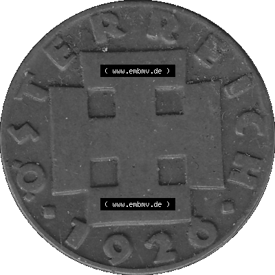 2 / Zwei Groschen Österreich in s/w Schwarzweiß bzw. Graustufen Farbgebung von Scanner transparenten PNG 1925-1938, 2 Zwei Groschen,... Sammlung