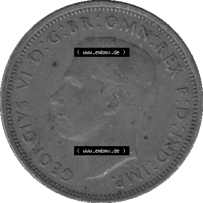 Großbritannien Umlaufmünze Half Penny 1937-1948, Half Penny 1944 (Stück 1), George VI. GEORGIVS VI D-G-BR-OMN-REX F-D-IND-IMP.HP... Sammlung