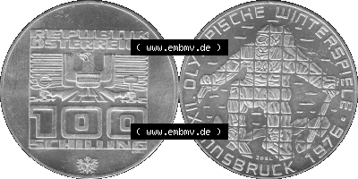 100 / Einhundert Schilling Österreich in s/w Schwarzweiß bzw. Graustufen Farbgebung von Scanner transparenten PNG 1976-1976,... Sammlung