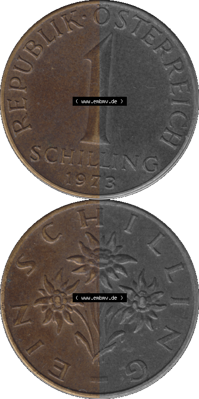 Österreich 1 / Ein Schilling 1959-2001, 1 Schilling 1973 (Stück 1) Sammlung