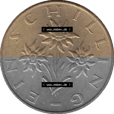 Österreich 1 / Ein Schilling 1959-2001, 1 Schilling 1976 (Stück 1), Ein Shilling Edelweiß Sammlung
