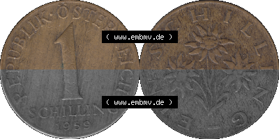 Österreich 1 / Ein Schilling 1959-2001, 1 Schilling 1959 (Stück 1), Ein Shilling Edelweiß Sammlung
