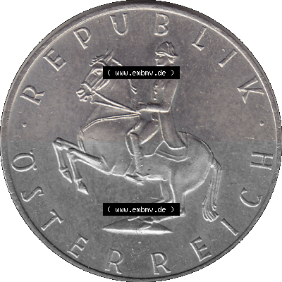 5 / Fünf Schilling Österreich in original Farbgebung von Scanner transparenten PNG 1968-2001, 5 Schilling 1974 (Stück 1), Reiter... Sammlung