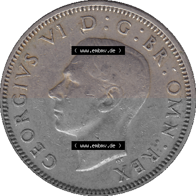 Alte Münze Großbritannien, Bild in Farbe bzw. Color PNG-Grafik 1949-1951, 1 One Schilling - One Shilling, 1949 (Stück 2) Stehender... Sammlung