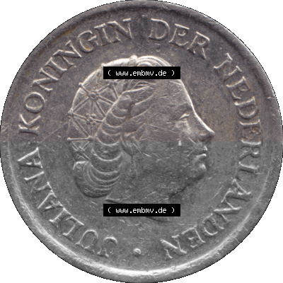 Alte Münze Niederlande in Farbe 1950-1980, 25 Cent Königin Juliana 1980, Fünfundzwanzig Cent Sammlung