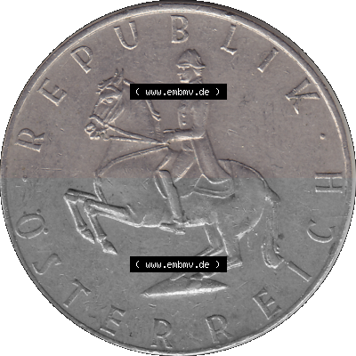 5 / Fünf Schilling Österreich in original Farbgebung von Scanner transparenten PNG 1968-2001, 5 Schilling 1974 (Stück 2), Reiter... Sammlung