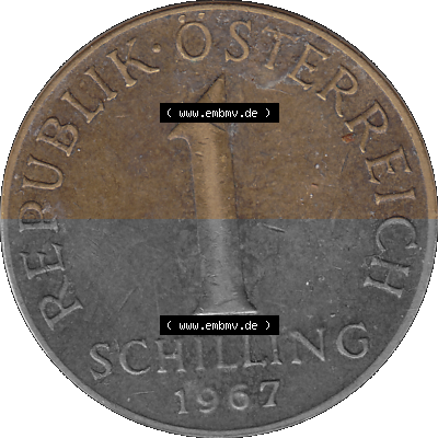 Österreich 1 / Ein Schilling 1959-2001, 1 Schilling 1967 (Stück 1), Ein Shilling Edelweiß Sammlung