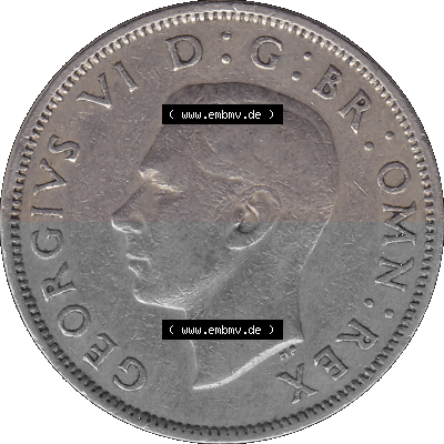 Alte Münze Großbritannien, Bild in Farbe bzw. Color PNG-Grafik, Umlaufmünze aus dem Zeitraum 1947-1948, 2 Schilling-Florin,... Sammlung