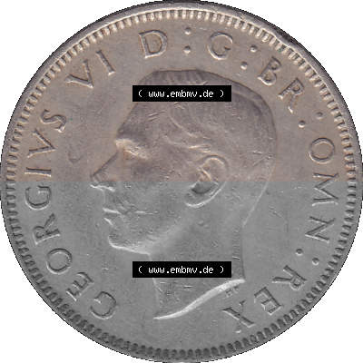 Alte Münze Großbritannien, Bild in Farbe bzw. Color PNG-Grafik 1947-1948, 1 One Schilling - One Shilling, 1948 (Stück 6) Stehender... Sammlung