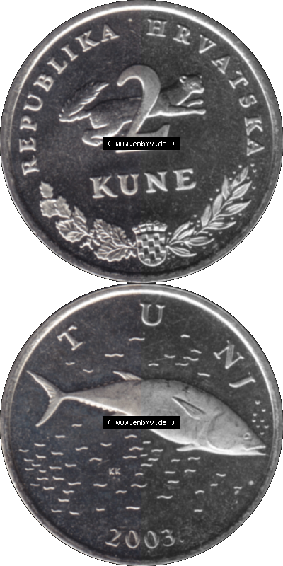 Kroatien Umlaufmünze 1993-2021, 2 Kune 2003 (Stück 1) Sammlung