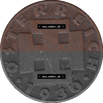 2 / Zwei Groschen Österreich in original Farbgebung von Scanner transparenten PNG 1925-1938, 2 Zwei Groschen, Krückenkreuz 1930... Sammlung