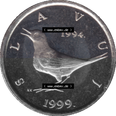 Kroatien Umlaufmünze 1993-2021, 1 Kuna 1999 (Stück 1) Sammlung