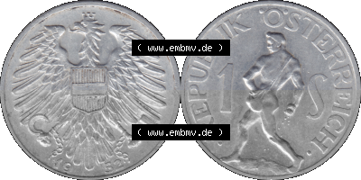 Österreich 1 / Ein Schilling 1946-1957, 1 Schilling 1952 (Stück 1) Sammlung