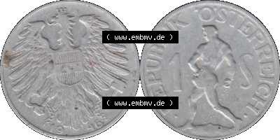 Österreich 1 / Ein Schilling 1946-1957, 1 Schilling 1946 (Stück 1) Sammlung