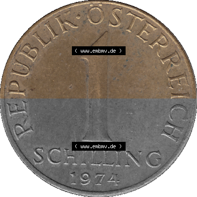Österreich 1 / Ein Schilling 1959-2001, 1 Schilling 1974 (Stück 1), Ein Shilling Edelweiß Sammlung