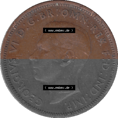 Großbritannien Umlaufmünze Half Penny, 1/2 Pence 1937-1948, Half Penny 1947 (Stück 1), George VI. GEORGIVS VI D-G-BR-OMN-REX... Sammlung
