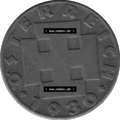 2 / Zwei Groschen Österreich in s/w Schwarzweiß bzw. Graustufen Farbgebung von Scanner transparenten PNG 1925-1938, 2 Zwei Groschen,... Sammlung